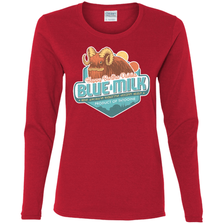 T-Shirts Red / S Blue Milk Women's Long Sleeve T-Shirt