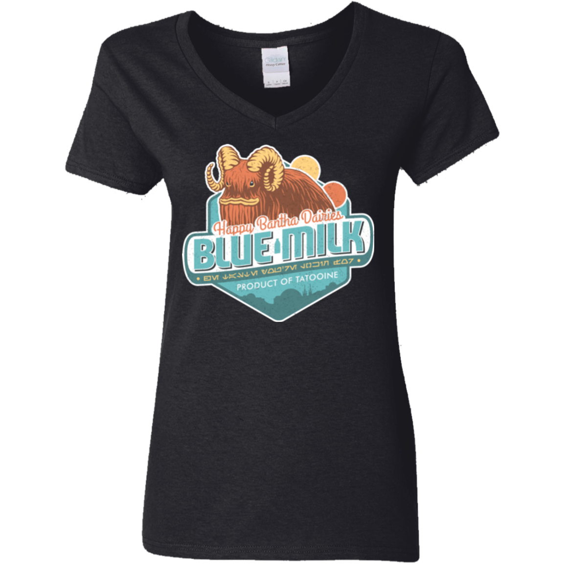 T-Shirts Black / S Blue Milk Women's V-Neck T-Shirt