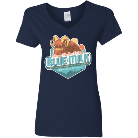 T-Shirts Navy / S Blue Milk Women's V-Neck T-Shirt