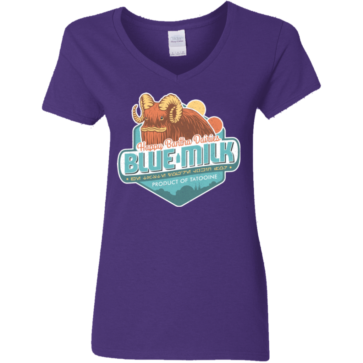 T-Shirts Purple / S Blue Milk Women's V-Neck T-Shirt