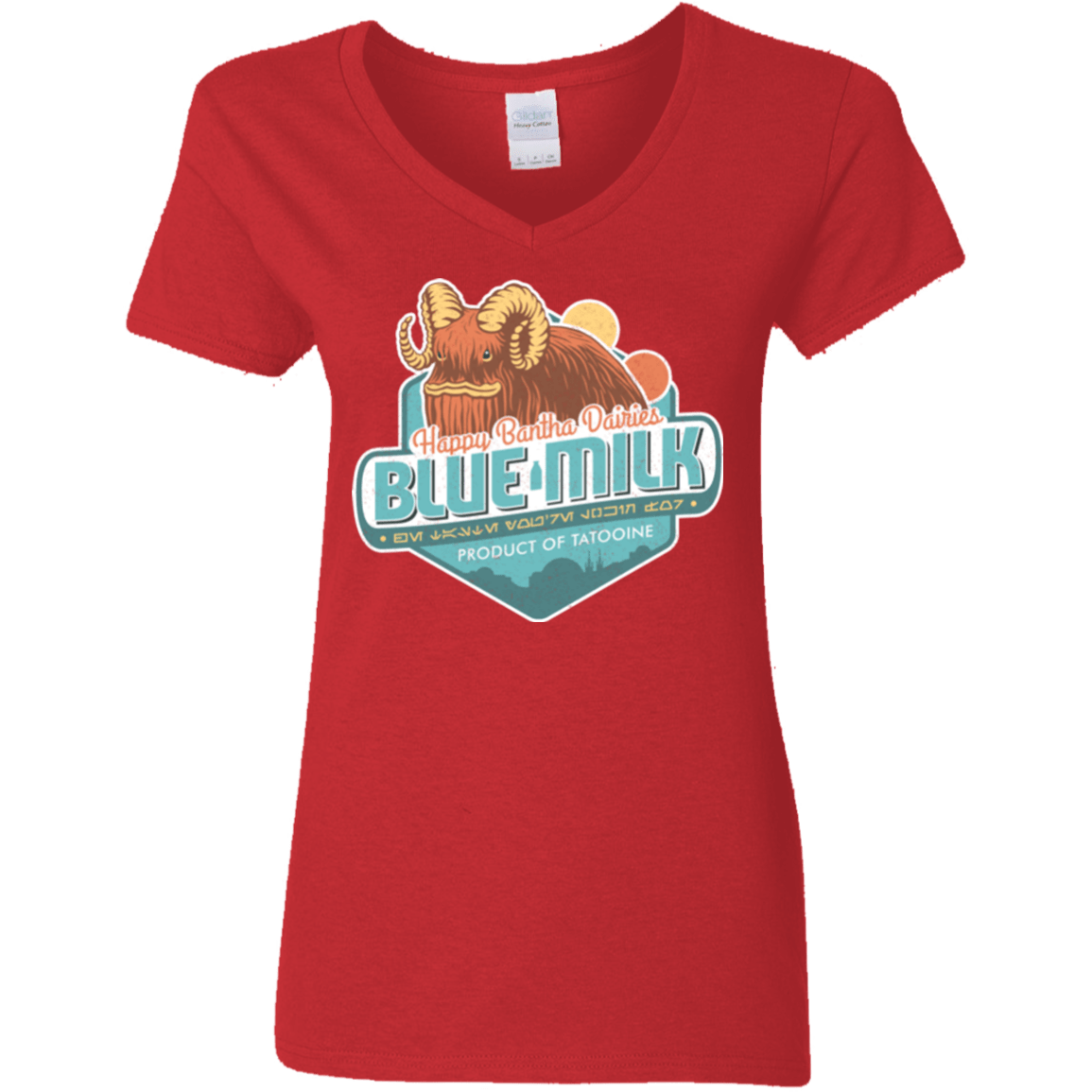 T-Shirts Red / S Blue Milk Women's V-Neck T-Shirt