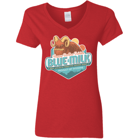 T-Shirts Red / S Blue Milk Women's V-Neck T-Shirt