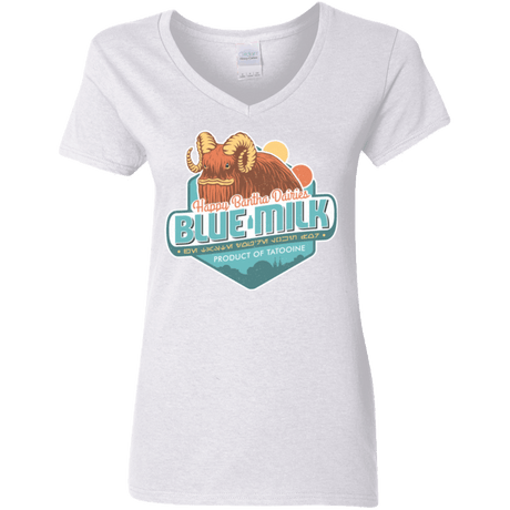 T-Shirts White / S Blue Milk Women's V-Neck T-Shirt