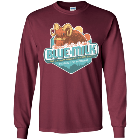 T-Shirts Maroon / YS Blue Milk Youth Long Sleeve T-Shirt