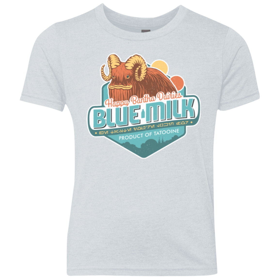 T-Shirts Heather White / YXS Blue Milk Youth Triblend T-Shirt