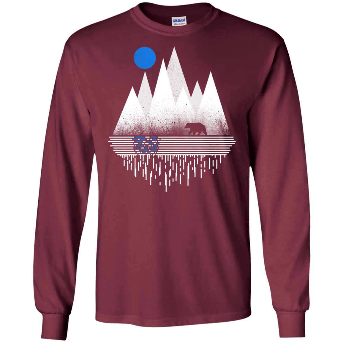 T-Shirts Maroon / S Blue Moon Men's Long Sleeve T-Shirt