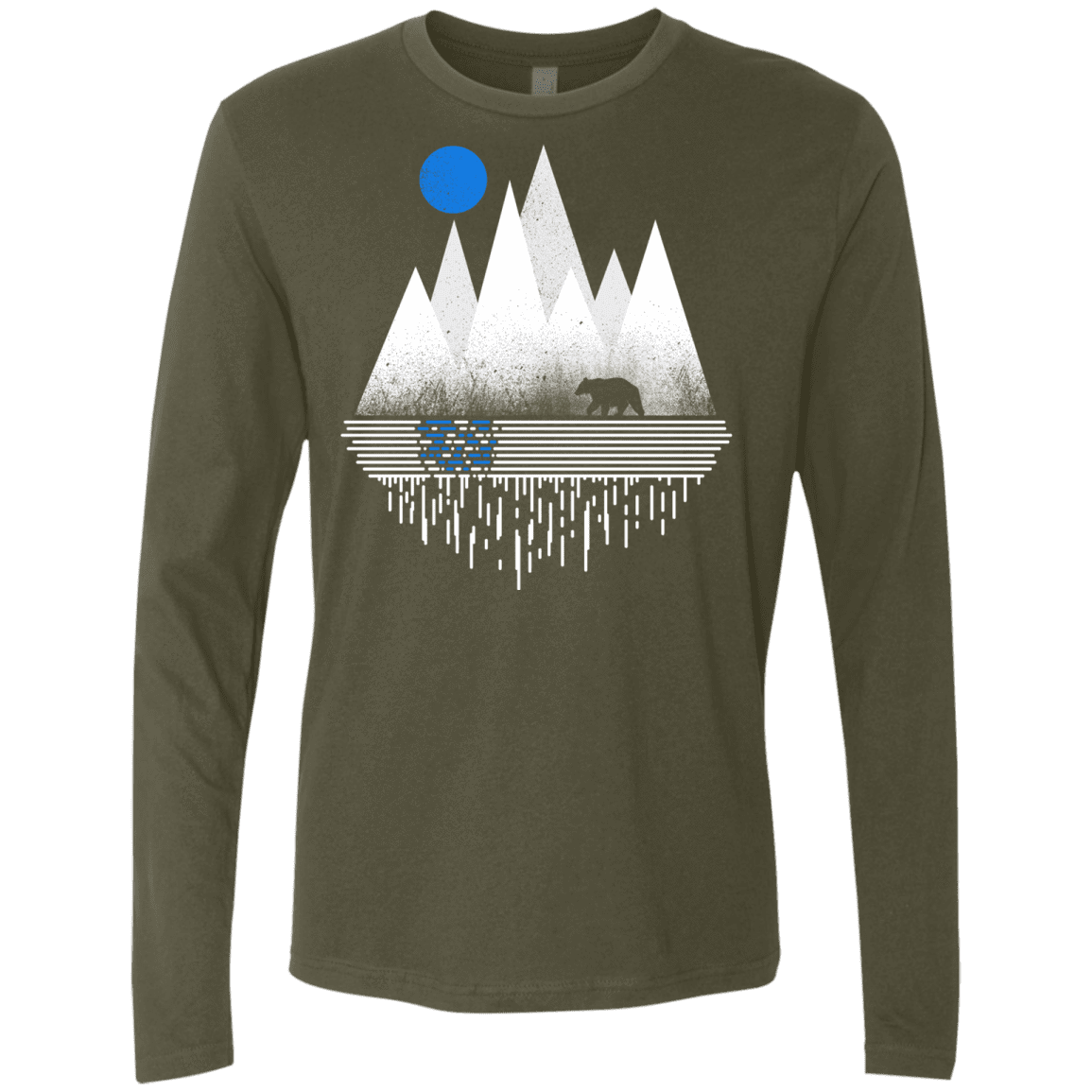 T-Shirts Military Green / S Blue Moon Men's Premium Long Sleeve