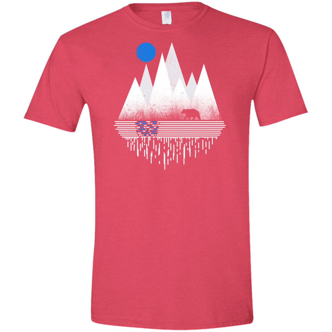 T-Shirts Heather Red / S Blue Moon Men's Semi-Fitted Softstyle