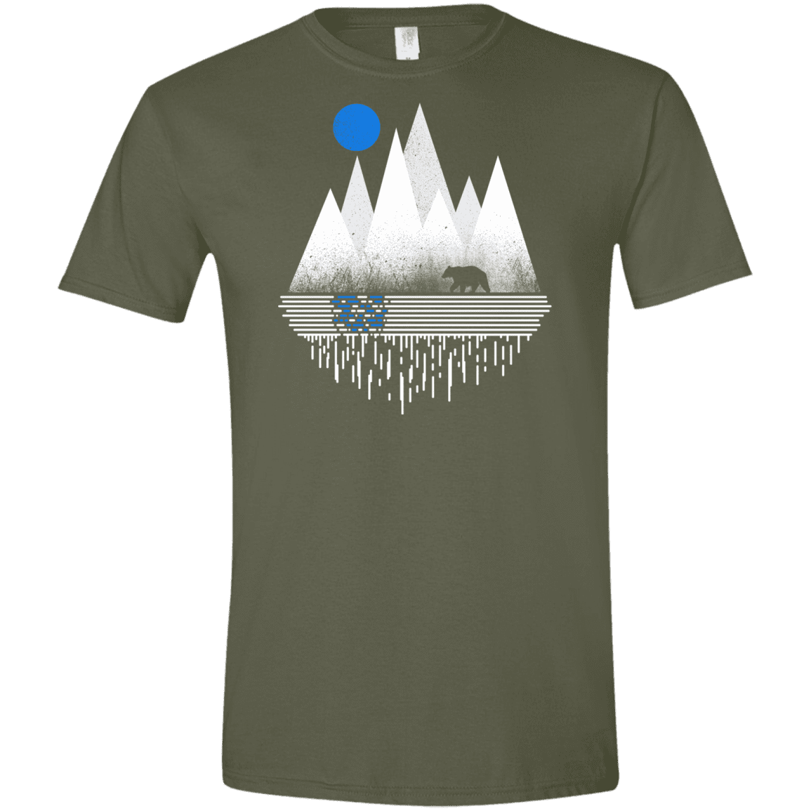 T-Shirts Military Green / S Blue Moon Men's Semi-Fitted Softstyle