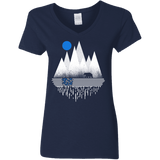 T-Shirts Navy / S Blue Moon Women's V-Neck T-Shirt