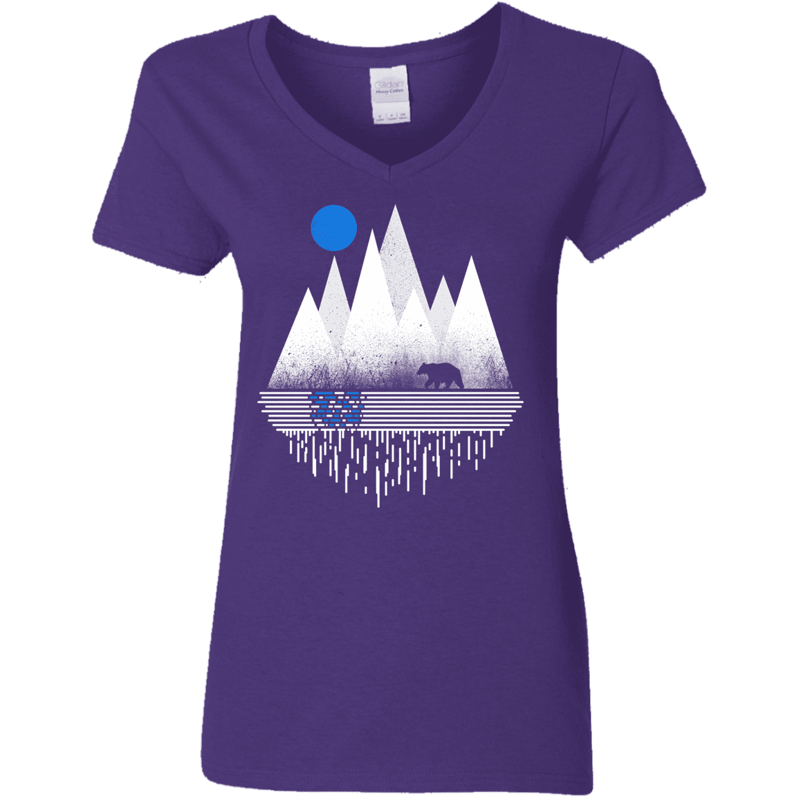 T-Shirts Purple / S Blue Moon Women's V-Neck T-Shirt