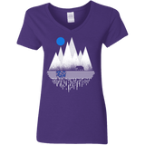 T-Shirts Purple / S Blue Moon Women's V-Neck T-Shirt