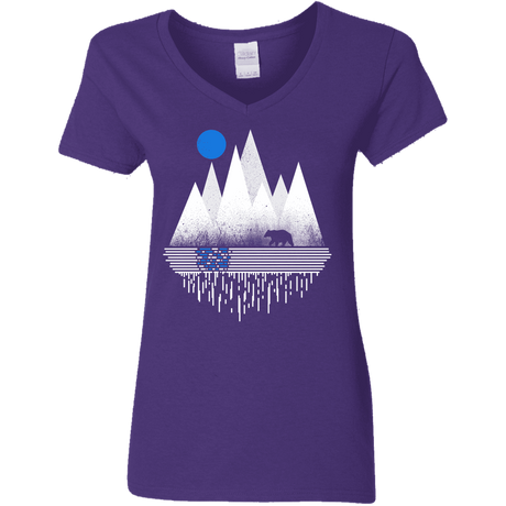 T-Shirts Purple / S Blue Moon Women's V-Neck T-Shirt