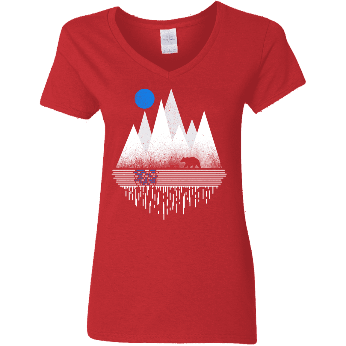 T-Shirts Red / S Blue Moon Women's V-Neck T-Shirt