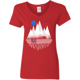 T-Shirts Red / S Blue Moon Women's V-Neck T-Shirt