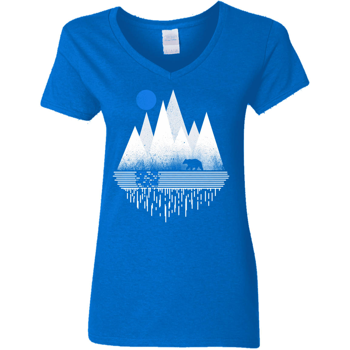 T-Shirts Royal / S Blue Moon Women's V-Neck T-Shirt