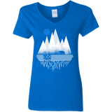 T-Shirts Royal / S Blue Moon Women's V-Neck T-Shirt