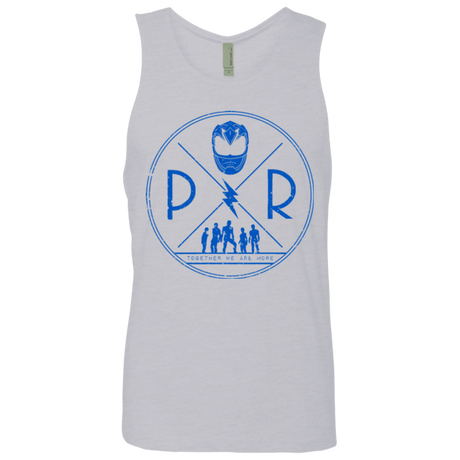 T-Shirts Heather Grey / Small Blue Power Men's Premium Tank Top