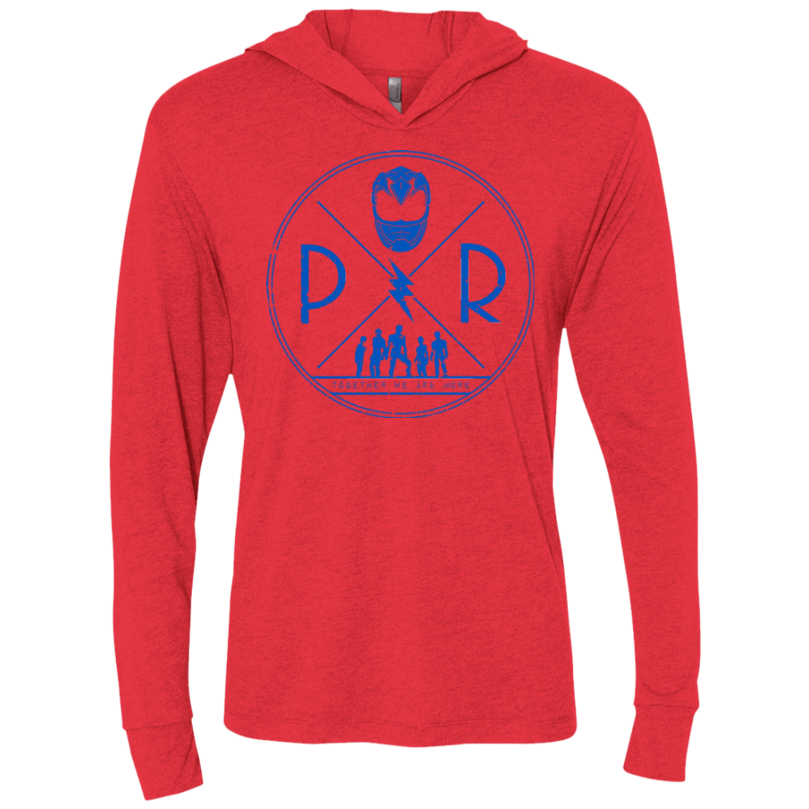 T-Shirts Vintage Red / X-Small Blue Power Triblend Long Sleeve Hoodie Tee