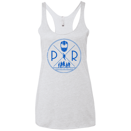 T-Shirts Heather White / X-Small Blue Power Women's Triblend Racerback Tank