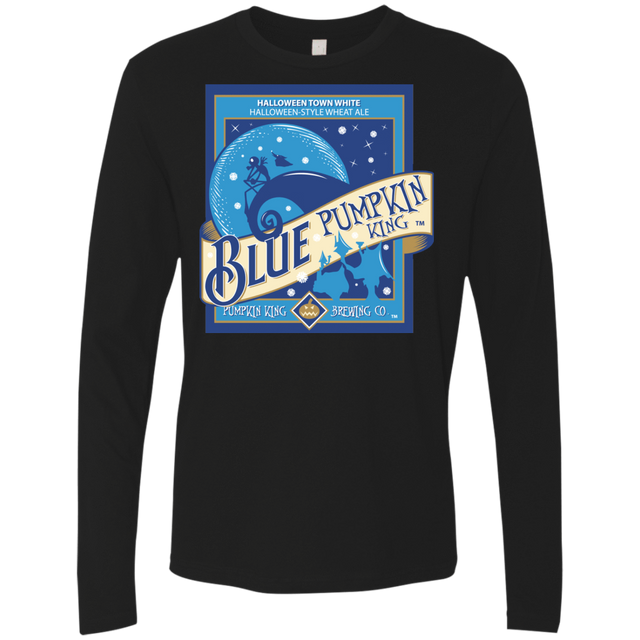 T-Shirts Black / Small Blue Pumpkin King Men's Premium Long Sleeve