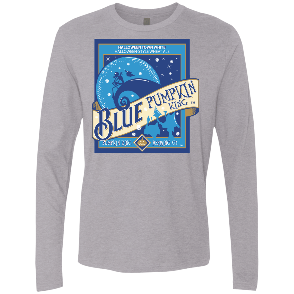 T-Shirts Heather Grey / Small Blue Pumpkin King Men's Premium Long Sleeve