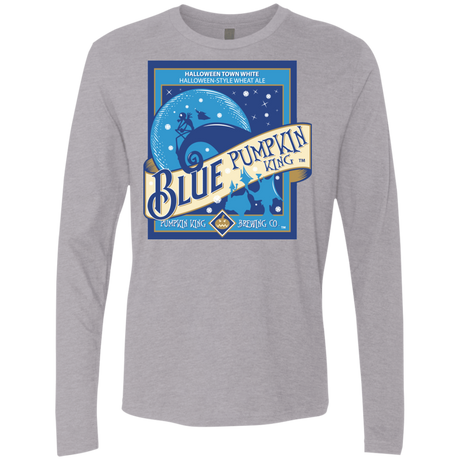 T-Shirts Heather Grey / Small Blue Pumpkin King Men's Premium Long Sleeve