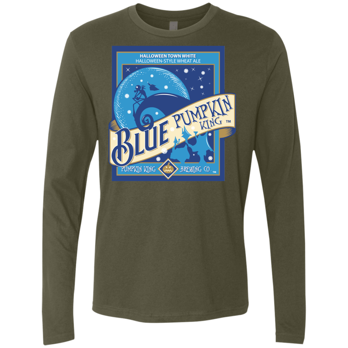 T-Shirts Military Green / Small Blue Pumpkin King Men's Premium Long Sleeve