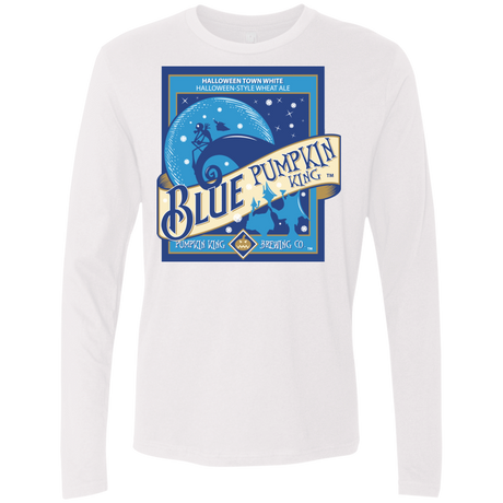 T-Shirts White / Small Blue Pumpkin King Men's Premium Long Sleeve