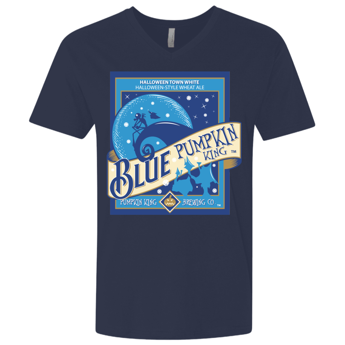 T-Shirts Midnight Navy / X-Small Blue Pumpkin King Men's Premium V-Neck
