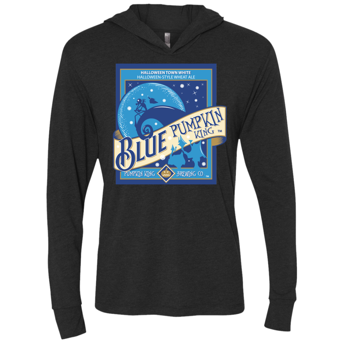 T-Shirts Vintage Black / X-Small Blue Pumpkin King Triblend Long Sleeve Hoodie Tee