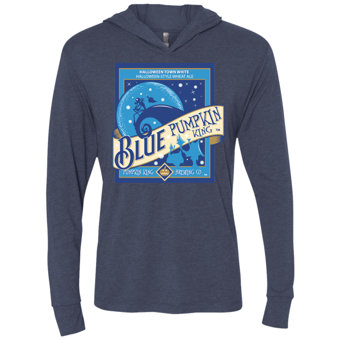 T-Shirts Vintage Navy / X-Small Blue Pumpkin King Triblend Long Sleeve Hoodie Tee