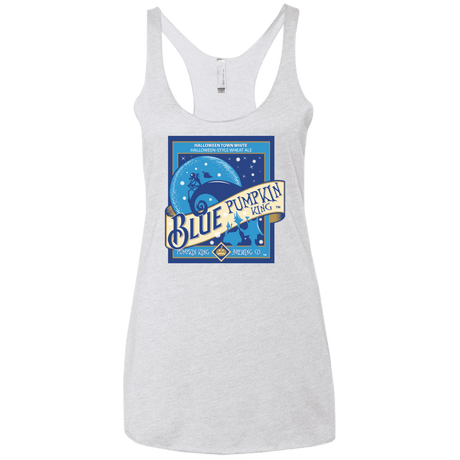 T-Shirts Heather White / X-Small Blue Pumpkin King Women's Triblend Racerback Tank