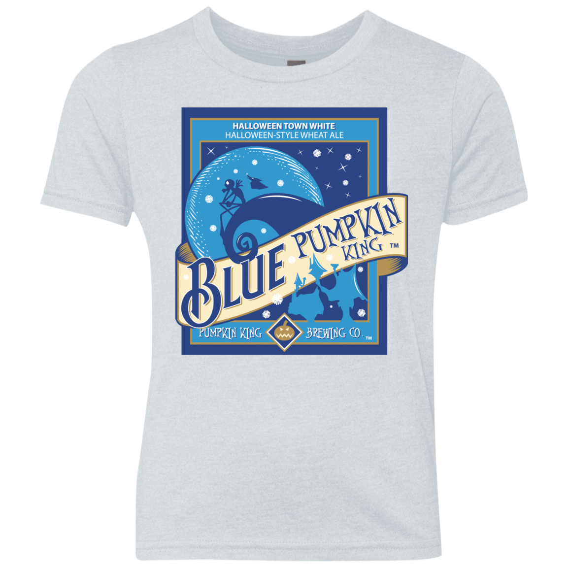 T-Shirts Heather White / YXS Blue Pumpkin King Youth Triblend T-Shirt