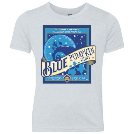 T-Shirts Heather White / YXS Blue Pumpkin King Youth Triblend T-Shirt