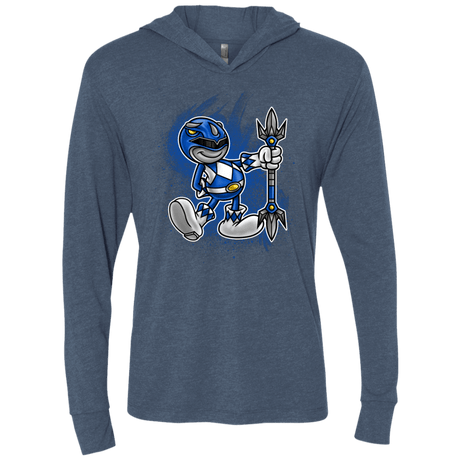 T-Shirts Indigo / X-Small Blue Ranger Artwork Triblend Long Sleeve Hoodie Tee