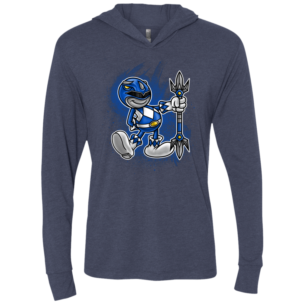 T-Shirts Vintage Navy / X-Small Blue Ranger Artwork Triblend Long Sleeve Hoodie Tee