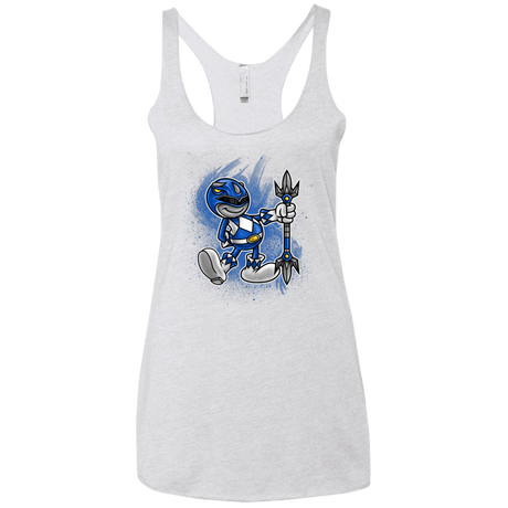 T-Shirts Heather White / X-Small Blue Ranger Artwork Women's Triblend Racerback Tank