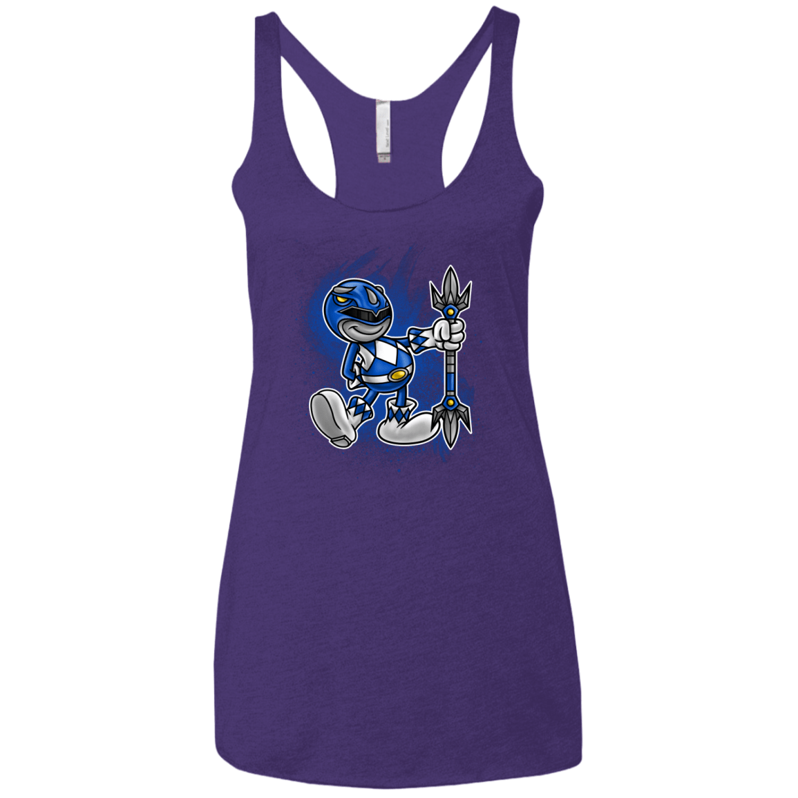 T-Shirts Purple / X-Small Blue Ranger Artwork Women's Triblend Racerback Tank