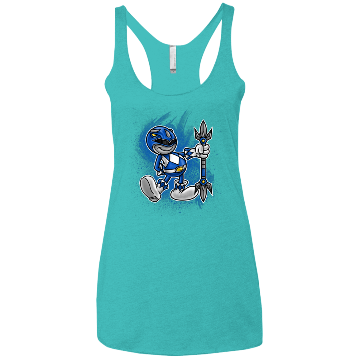 T-Shirts Tahiti Blue / X-Small Blue Ranger Artwork Women's Triblend Racerback Tank