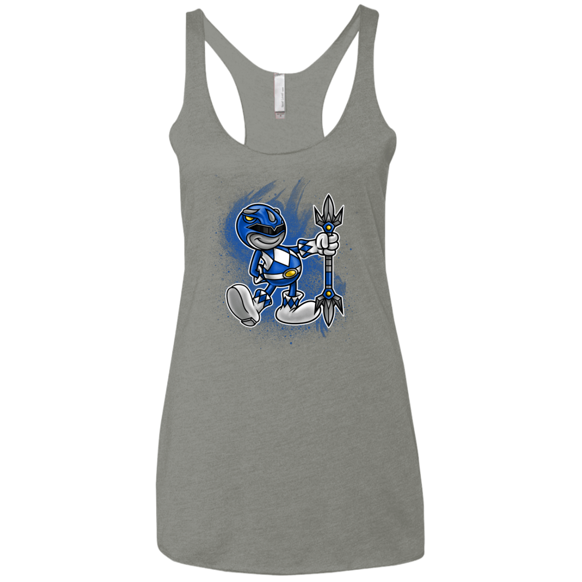 T-Shirts Venetian Grey / X-Small Blue Ranger Artwork Women's Triblend Racerback Tank