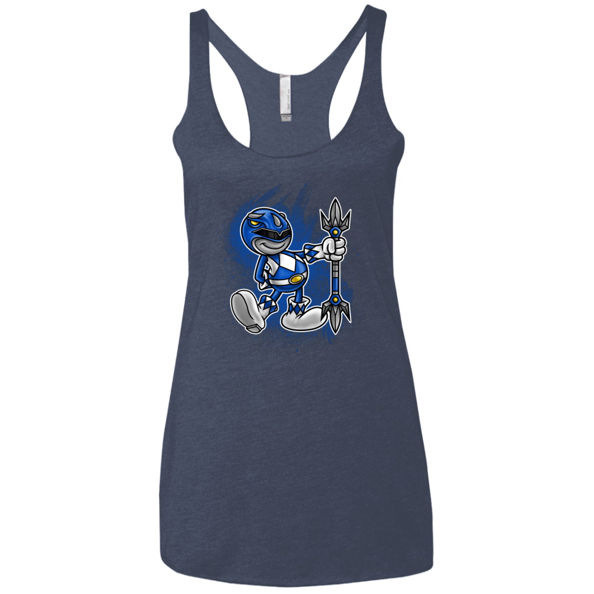 T-Shirts Vintage Navy / X-Small Blue Ranger Artwork Women's Triblend Racerback Tank