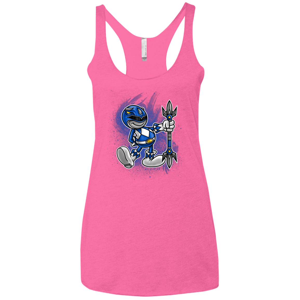 T-Shirts Vintage Pink / X-Small Blue Ranger Artwork Women's Triblend Racerback Tank