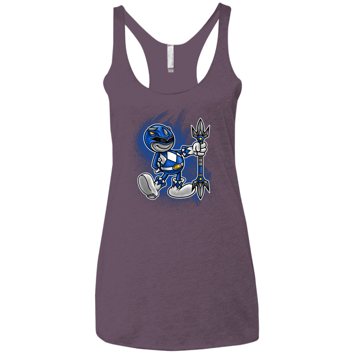 T-Shirts Vintage Purple / X-Small Blue Ranger Artwork Women's Triblend Racerback Tank