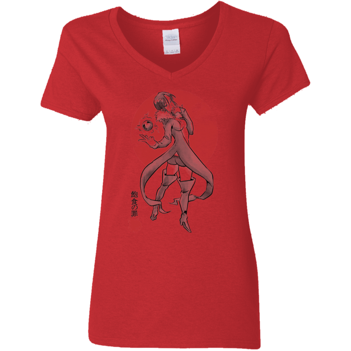 T-Shirts Red / S Boar Gluttony Women's V-Neck T-Shirt