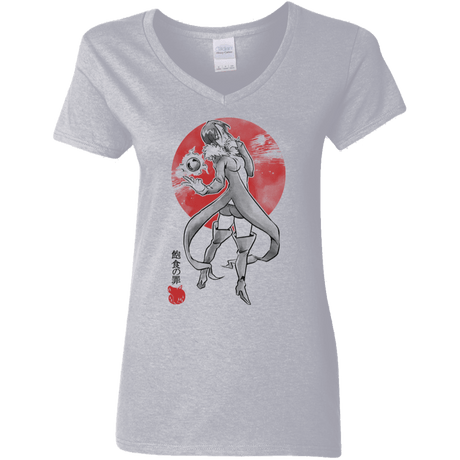 T-Shirts Sport Grey / S Boar Gluttony Women's V-Neck T-Shirt