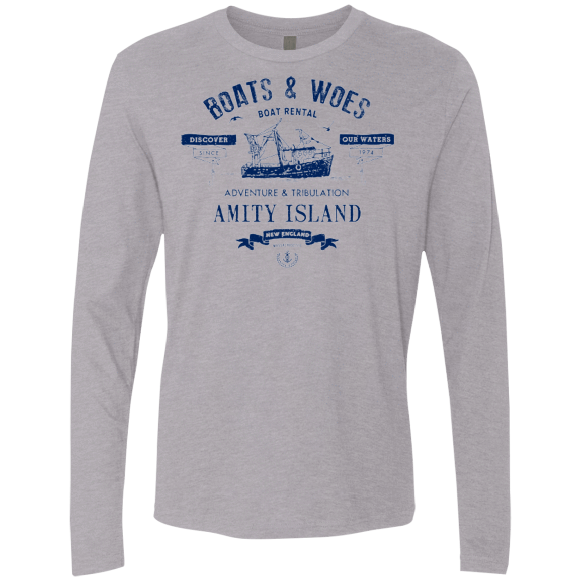 T-Shirts Heather Grey / Small BOATS & WOES Men's Premium Long Sleeve