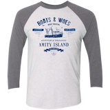 T-Shirts Heather White/Premium Heather / X-Small BOATS & WOES Men's Triblend 3/4 Sleeve