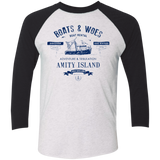 T-Shirts Heather White/Vintage Black / X-Small BOATS & WOES Men's Triblend 3/4 Sleeve