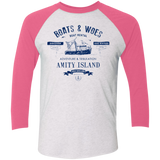 T-Shirts Heather White/Vintage Pink / X-Small BOATS & WOES Men's Triblend 3/4 Sleeve